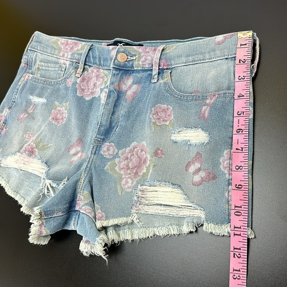 Hollister High Rise Short Short Vintage Stretch Jean Shorts Floral Distr… - Picture 11 of 12